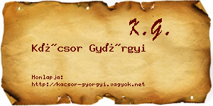 Kácsor Györgyi névjegykártya